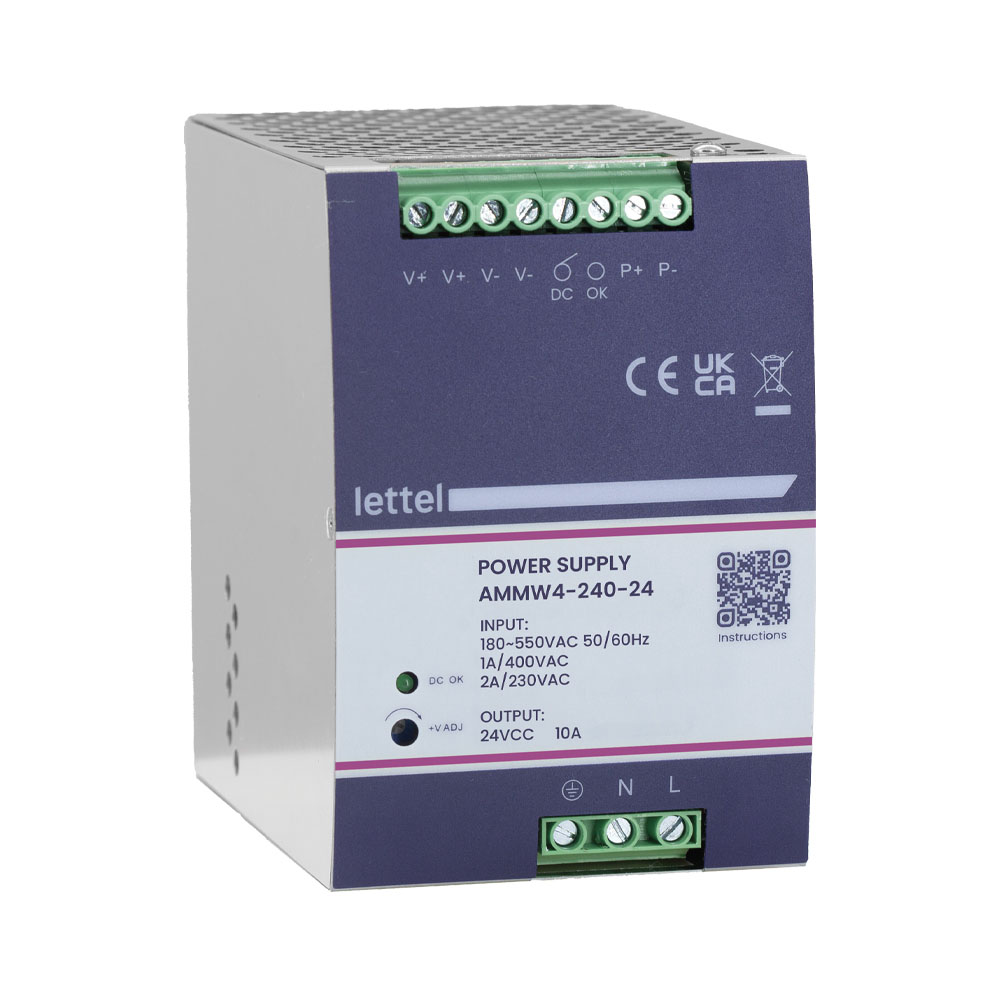Alimentation AMMW4 240W 24V, entrée 180-550V AC, rail DIN
