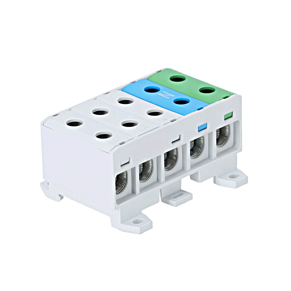Bloc de jonction 5 pôles 160A Cu / 145A Al pour distribution triphasée avec neutre et terre