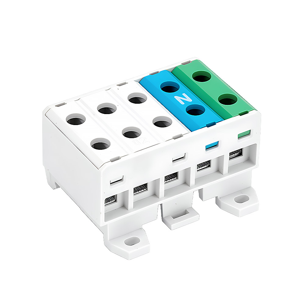 Bloc de jonction 5 pôles 85A Cu/Al pour distribution triphasée avec neutre et terre