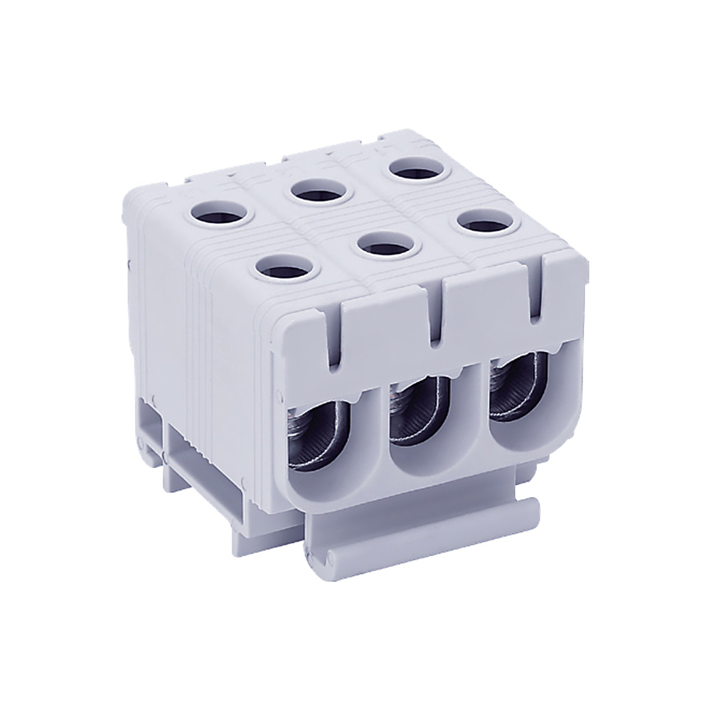 Bloc de jonction triphasé 3 pôles 135A L1 L2 L3 rail DIN distribution électrique