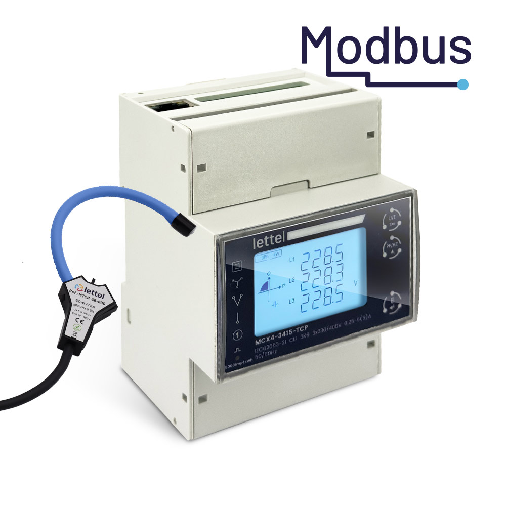Compteur d’énergie Modbus boucle Rogowski tri/tétra