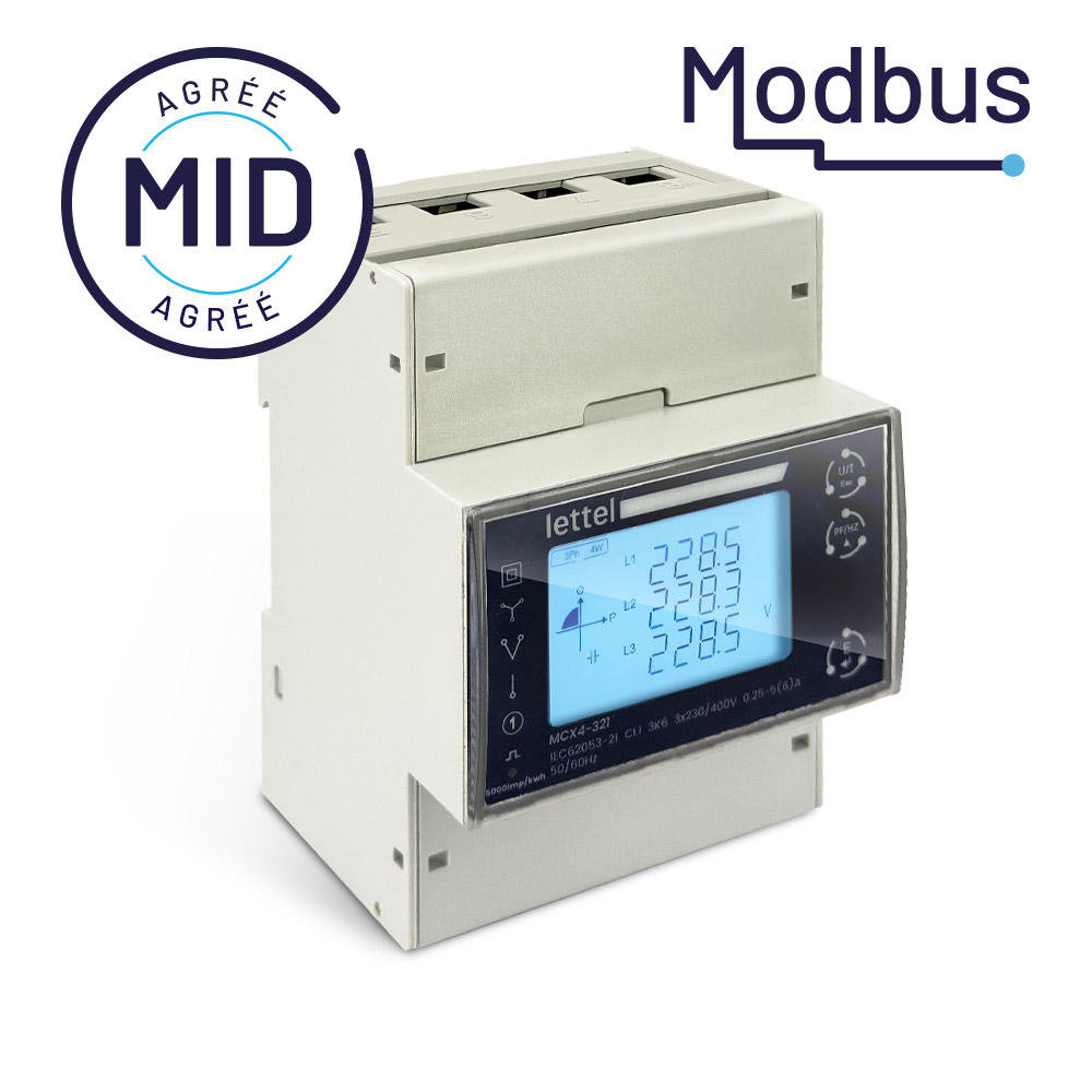 Compteur d’énergie 100A Modbus RS485 mono tri tétra