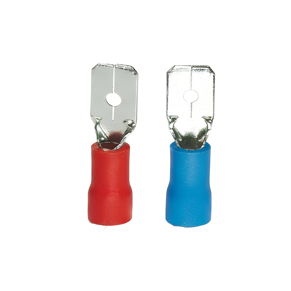 Cosses Faston mâles pré-isolées connecteurs rapides rouge et bleu