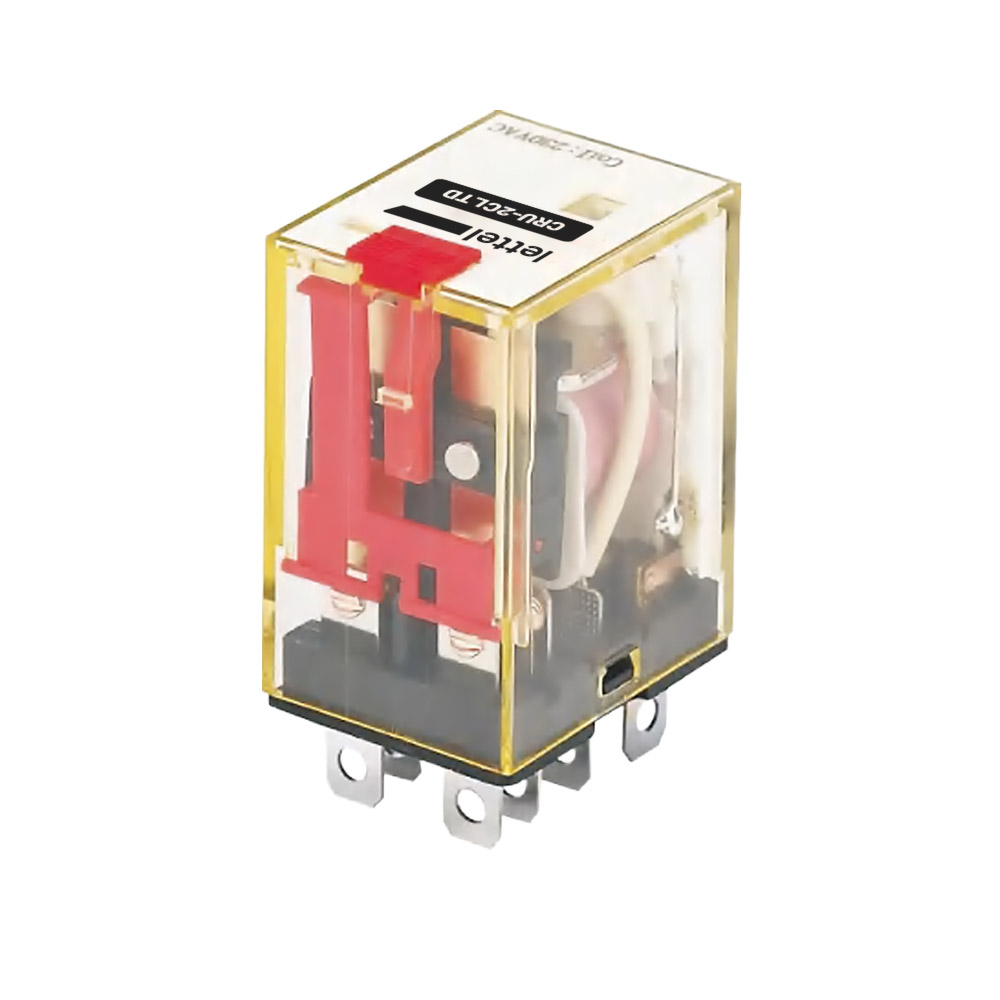 Relais industriel enfichable CRU-2CLT LED levier test 2x NO/NF inverseurs 10A