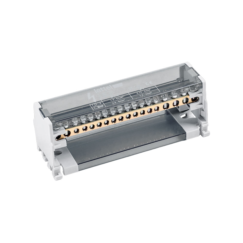 Répartiteur bipolaire 40A DDB-2B40 17 connexions bornier électrique 2 pôles rail DIN 500V distribution courant