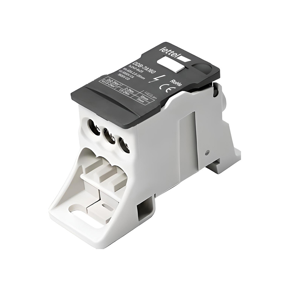 Répartiteur unipolaire 160A 7 sorties bloc de distribution électrique rail DIN