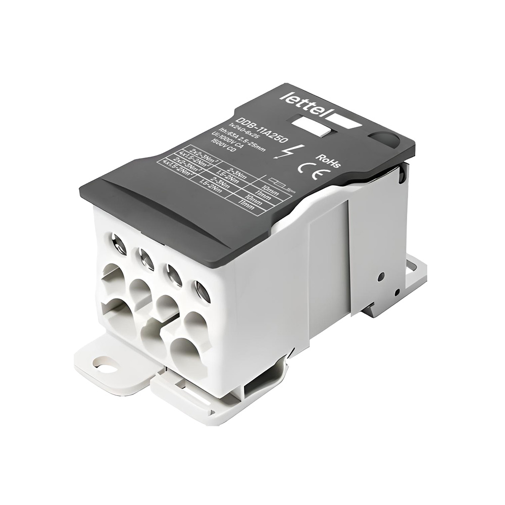 Répartiteur unipolaire 250A 11 sorties bloc de distribution rail DIN