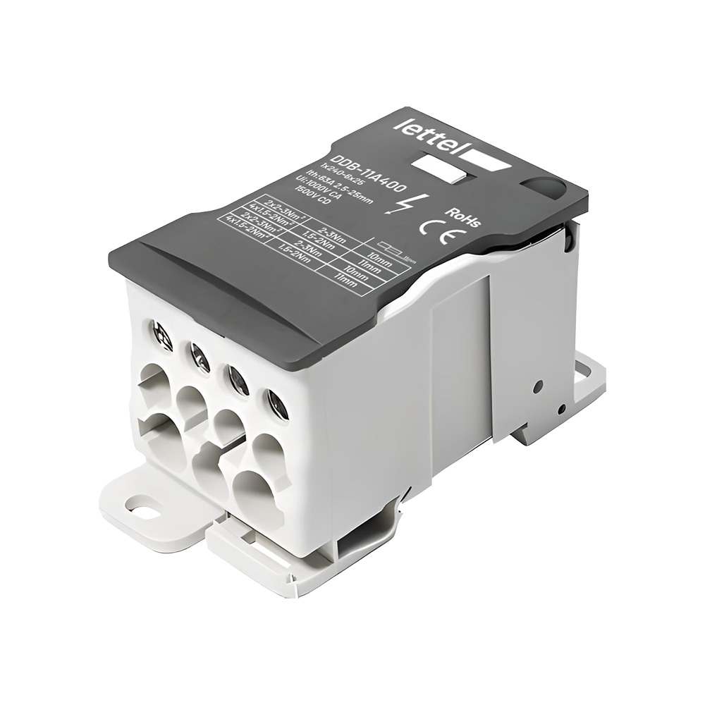 Répartiteur unipolaire 400A 11 sorties bloc de distribution rail DIN