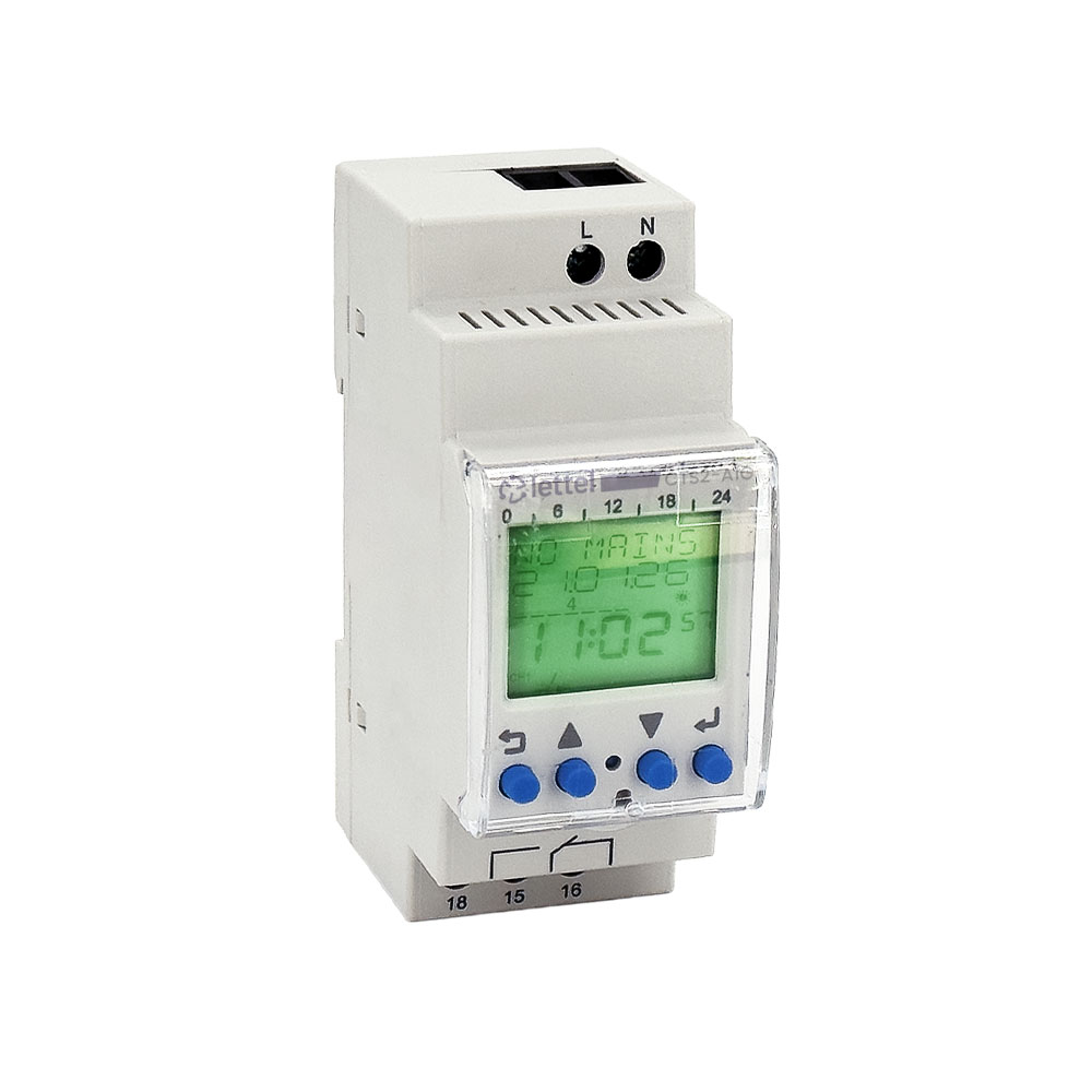 Horloge programmable modulaire 2 modules 1 contact inverseur 16A astronomique