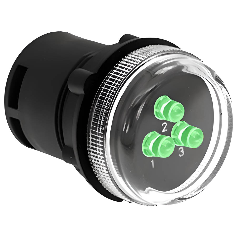 Voyant SVE3 3 LED vertes, Ø30,5 mm, réseaux triphasés ou tétra